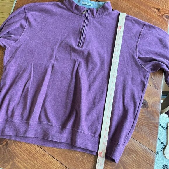 Peter Millar 1/4 Zip Pullover Sweater Maroon/Purple Mens Size Large Cotton - Picture 6 of 7